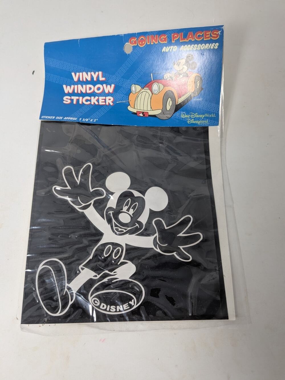 Vintage Disney Going Places Mickey Mouse Vinyl Window Sticker 5-3/8” X 5”